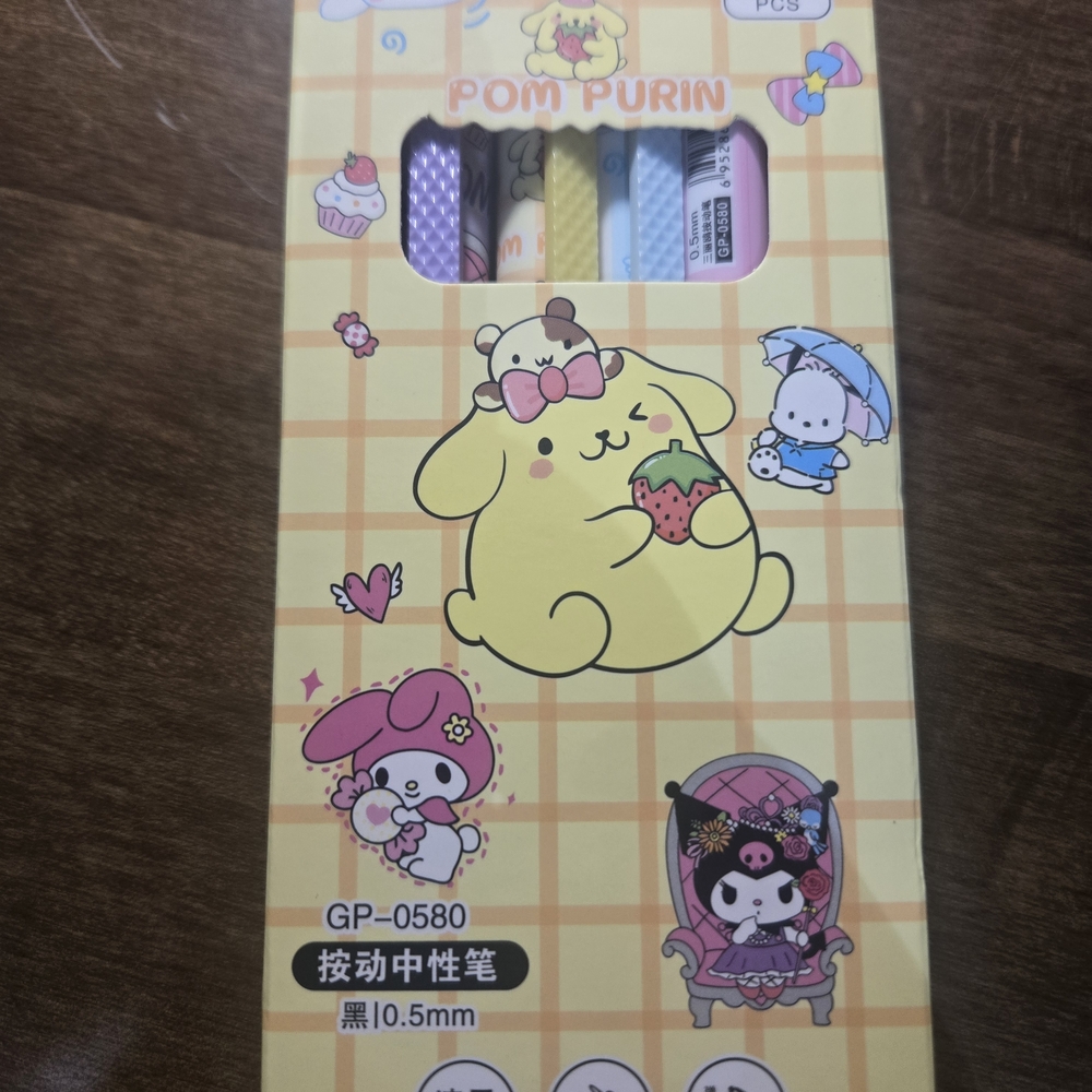 Sanrio Pom Purin  Hangyodon Set Of 6 gel pens